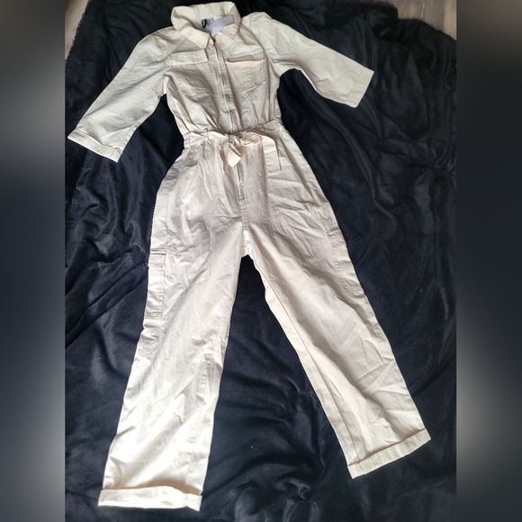 NWT Denim boiler suit In Off-White/ Cream - Picture 11 of 14